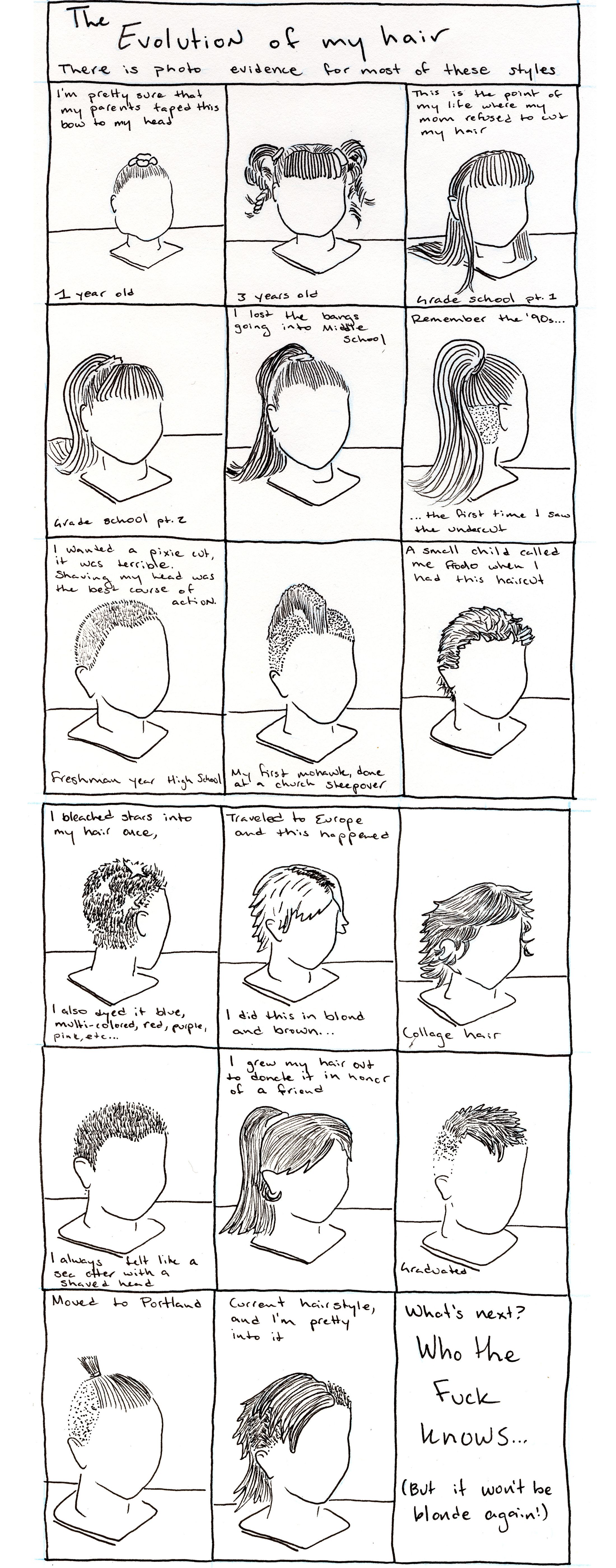 The evolution of my hairstyles